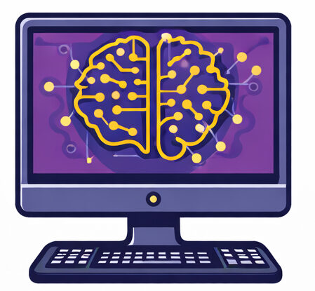 learning technologies research collaborative; picture of a computer with an ai image on it