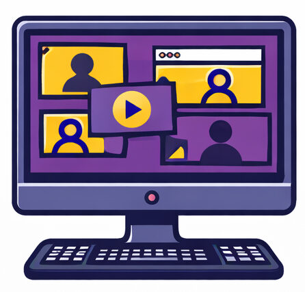 learning technologies research collaborative; picture of a computer with an online learning on it