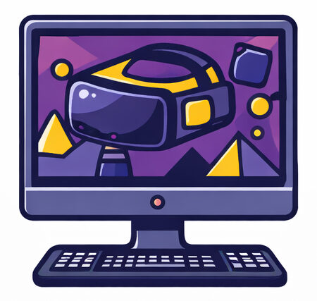 learning technologies research collaborative; picture of a computer with an immersive headset on it